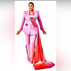 Elegant Pink Pantsuit